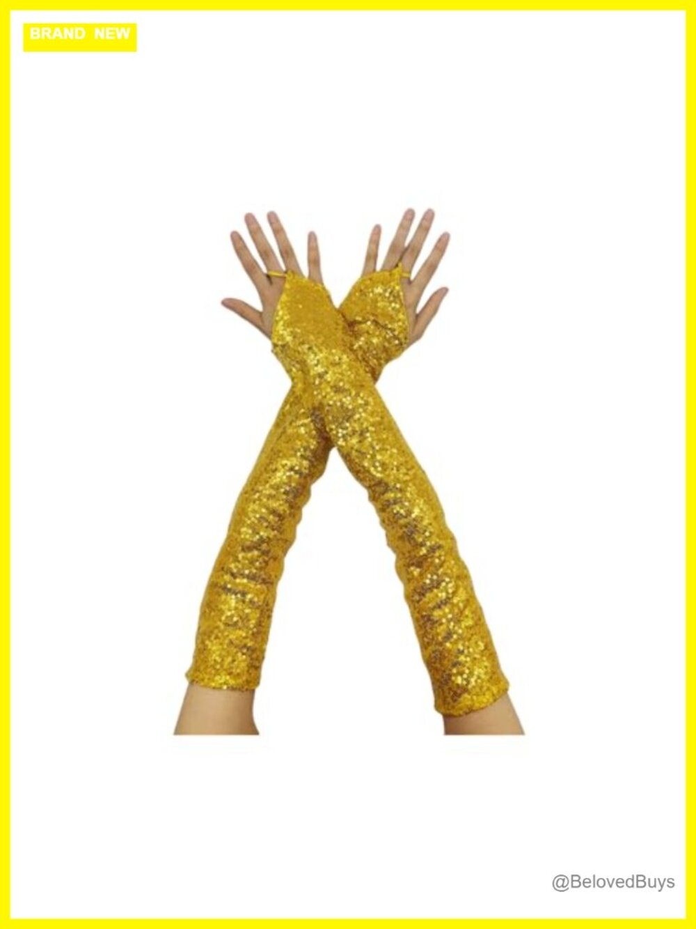 Sequins Long Fingerless Gloves Women's Sparkly Rave Party Costume